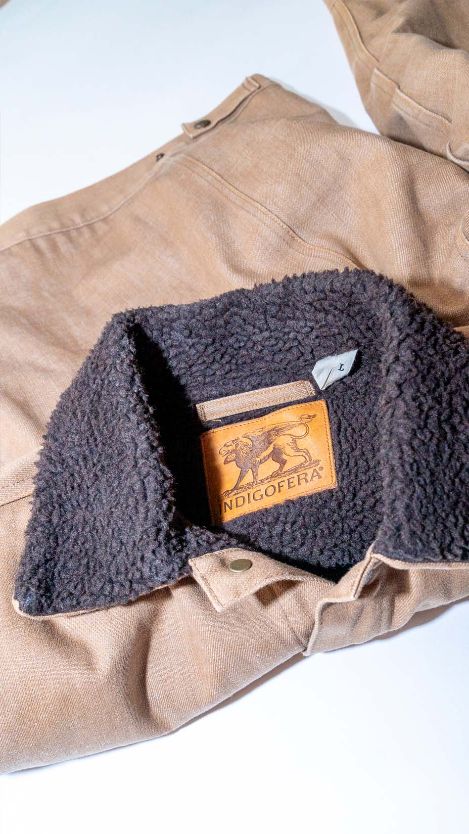 Indigofera Kyle Sherpa Jacket, Brown — L
