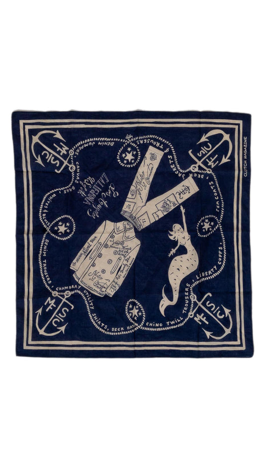 Mister Freedom X Clutch Magazine rare limited bandanna — Navy